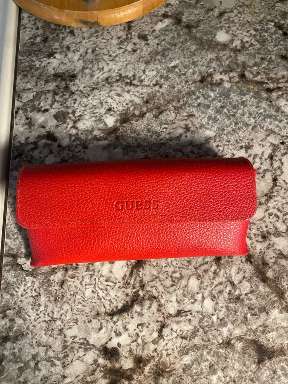 Guess Red Pebbled Eyewear Case